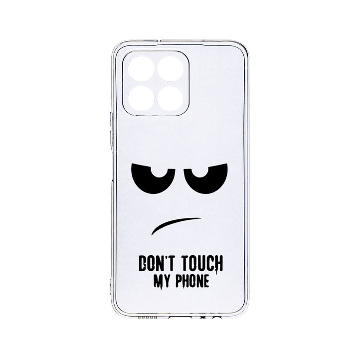 Husa BestCase® Clear Silicon, Compatibila Cu Honor 70 Lite, Don’t Touch My Phone, Antisoc, Protectie Camera, Margini ridicate pentru protectia ecranului, T 90