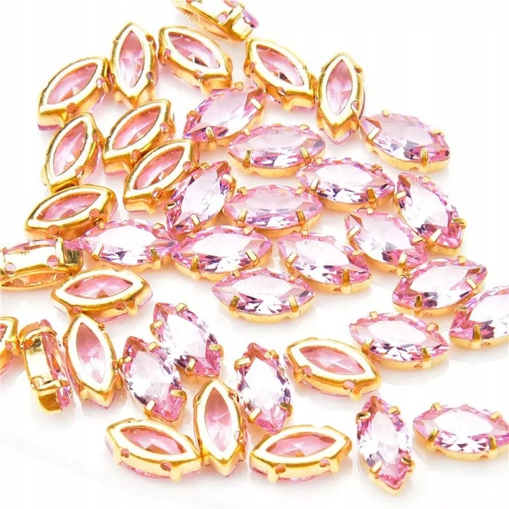 Set de strasuri, Pentru haine, 20 buc, Roz