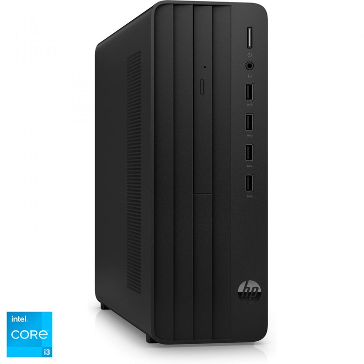 Asztali PC HP 290 G9 SFF, Intel Core i3-12100 négymagos (3,3 GHz, 4,3 GHz-ig, 12 MB), integrált videó Intel UHD Graphics 730, RAM 8 GB DDR4 3200 MHz (1x8 GB), SSD 256 NV8 GB, PCle2 Ingyenes Dos, fekete