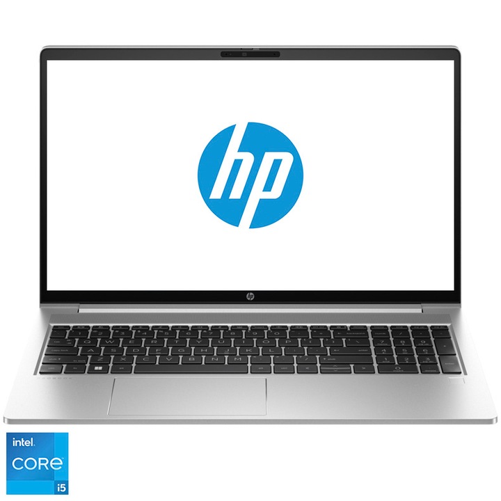 Laptop HP ProBook 450 G10 cu procesor Intel Core i5-1335U 10-Core (1.3GHz, up to 4.6GHz, 12MB), 15.6 inch FHD, Intel UHD Graphics, 16GB DDR4, SSD 512GB PCIe NVMe, Free DOS, Pike Silver