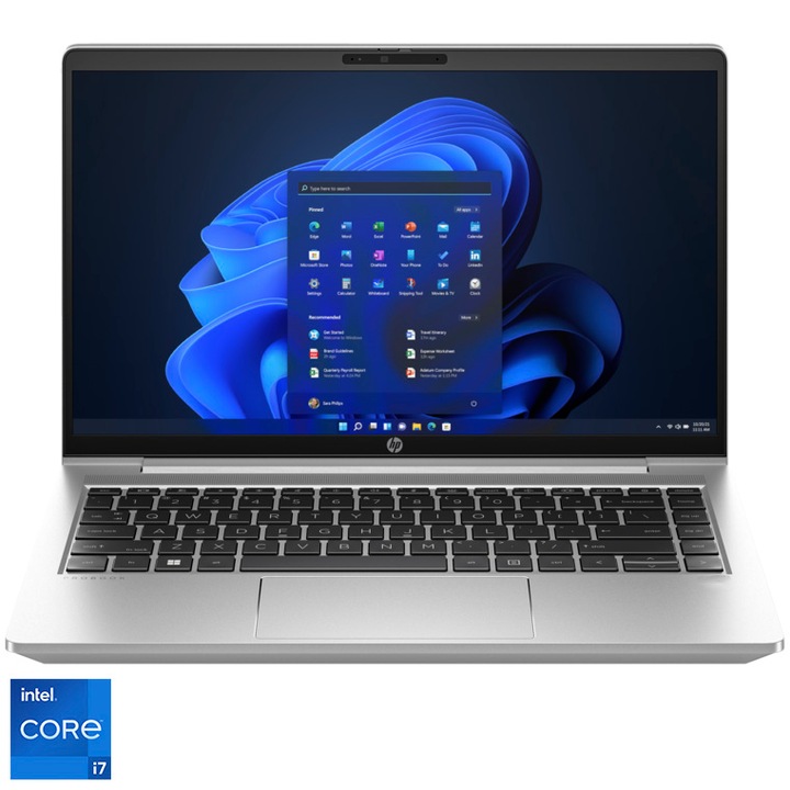 Laptop HP ProBook 440 G10 cu procesor Intel® Core™ i7-1355U pana la 5.0 GHz, 14", Full HD, IPS, 8GB DDR4, 512GB SSD, Intel® UHD Graphics, Windows 11 Pro, Pike Silver