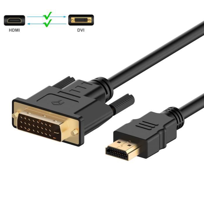 Cablu adaptor HDMI la DVI, JESWO, Bidirectional, 1.8 m, Negru eMAG.ro