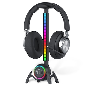 Suport RGB PadForce® de casti cu x 2 USB, x 1 Type-C, Music Sync, Gaming, Negru