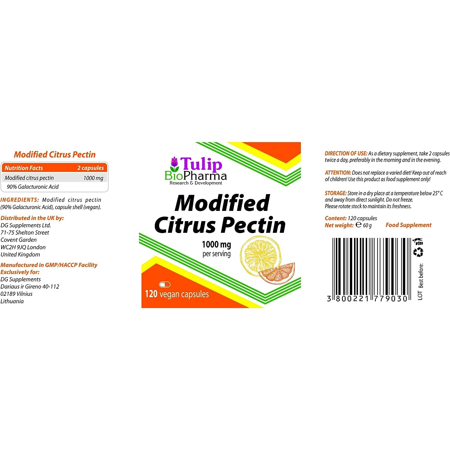 Modified Citrus Pectin 500mg 120 Vegan Capsule eMAG.ro