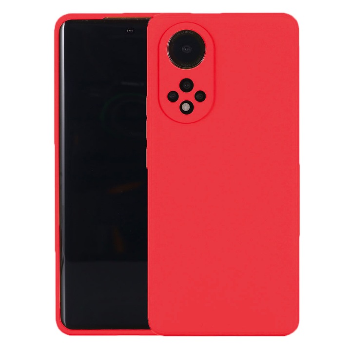 Защитен капак, кадифена вътрешност, съвместим с Honor X7, FONIX BloomShield, силикон, повдигнати ръбове, тънък, червен