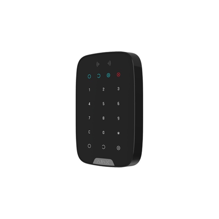 Клавиатура с четец на карти, безжична, черна, Ajax KeyPadPlus