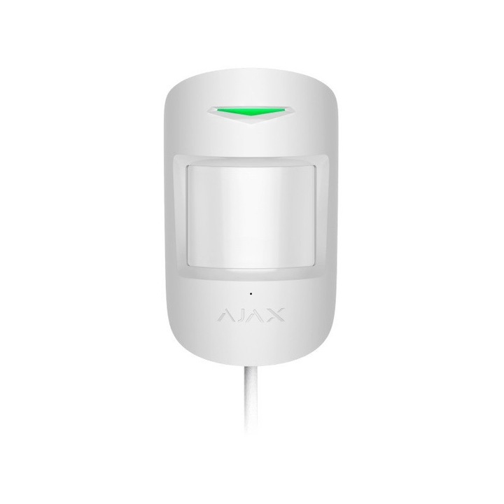 Detector de miscare PIR MotionProtect Fibra, cablat, alb, Ajax