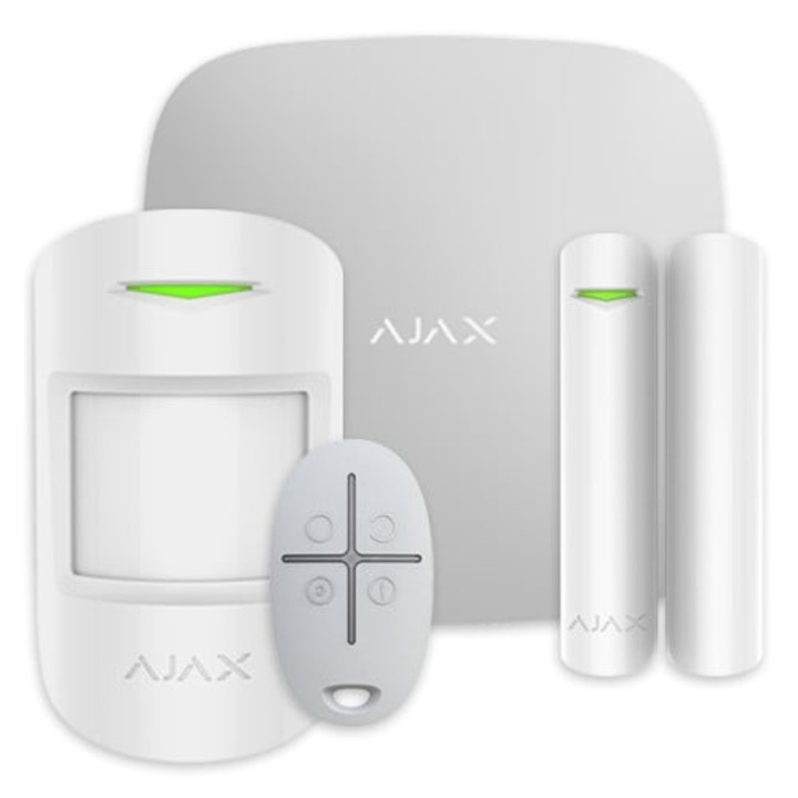 Алармен комплект StarterKit, безжичен, LAN и 2G, бял, Ajax