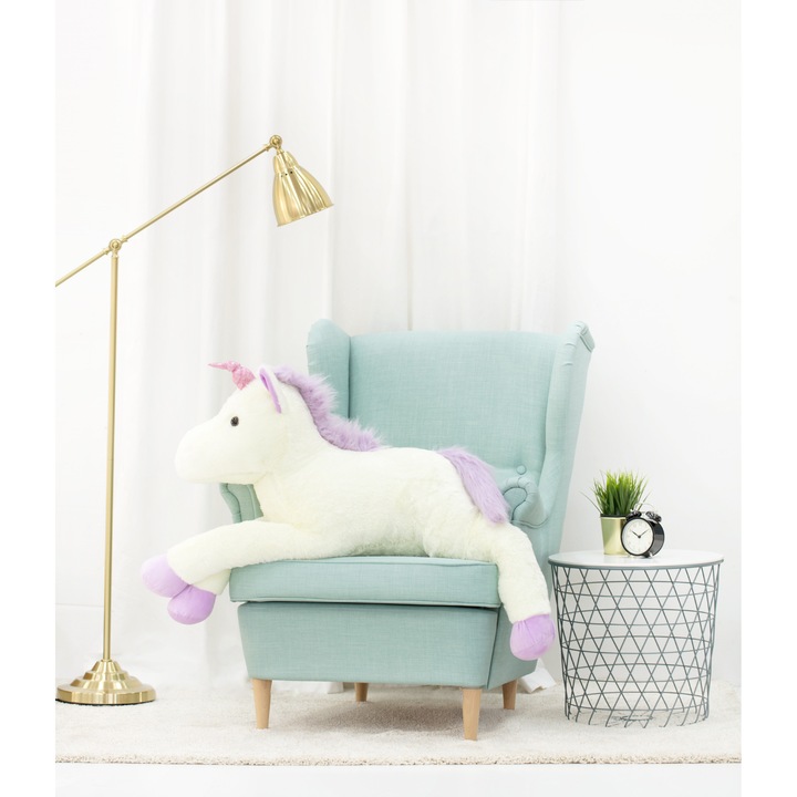 Играчка еднорог Mis Gustaw, Plus, 125 см, бяла