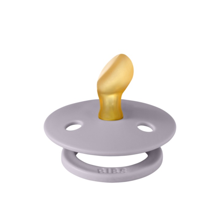 Suzeta Colour Latex, tetina anatomica, 0 luni + Fossil Grey, BIBS