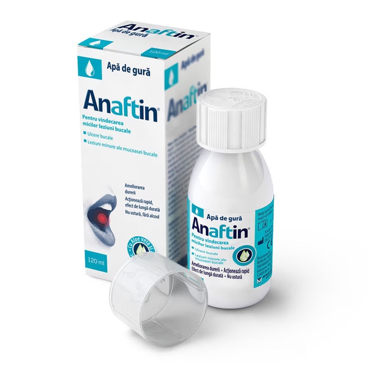 Szájvíz, Menarini, Anaftin, Kisebb fájdalmak és szájfekélyek ellen, 120 ml