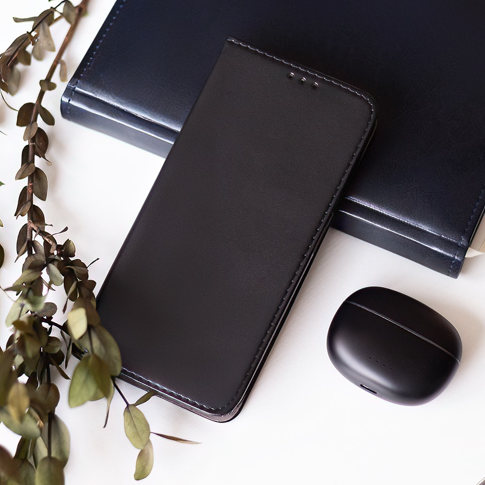 Husa tip carte compatibila cu Xiaomi Redmi A3, GEO Flip Book, inchidere magnetica, buzunar card, premium stand, Negru
