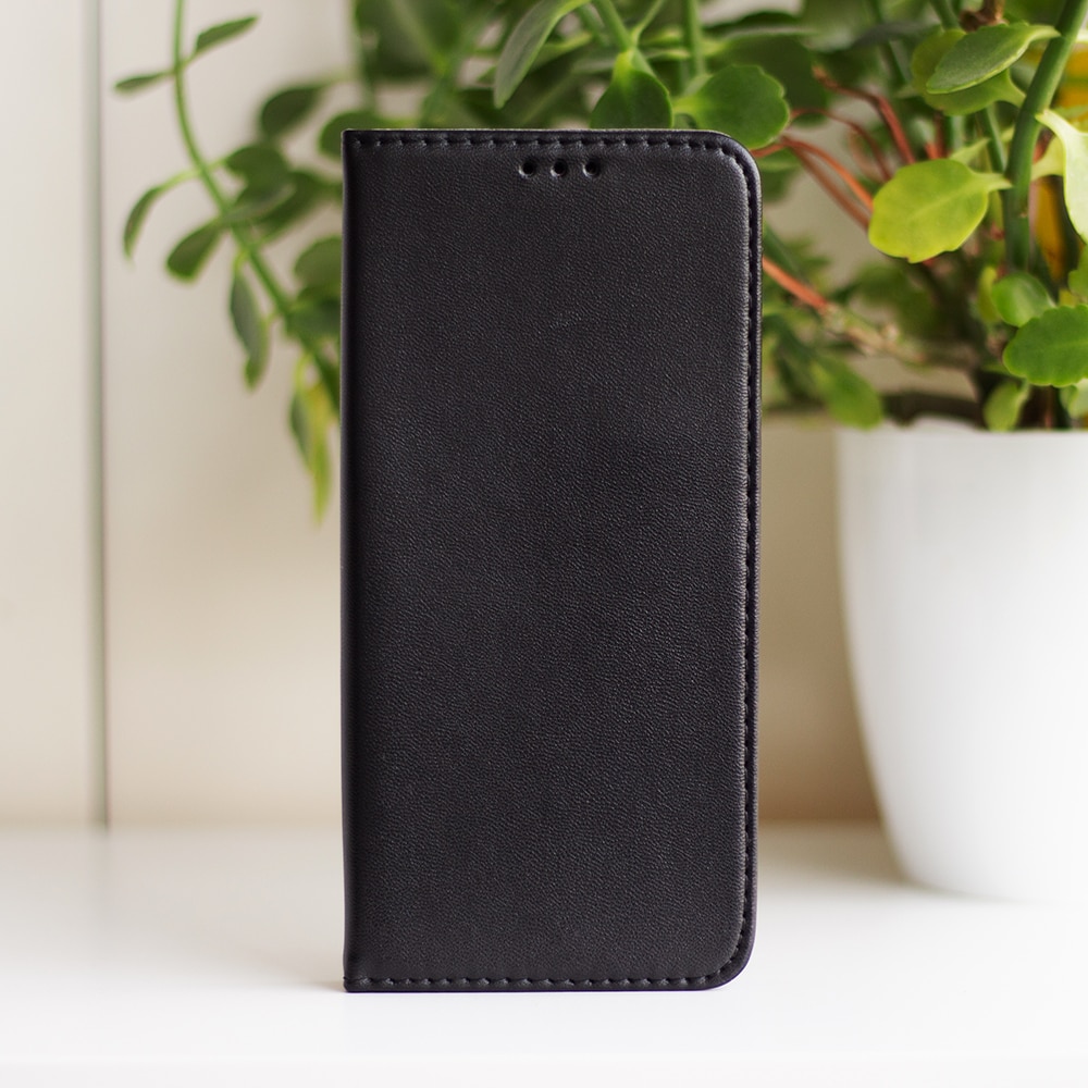 Husa tip carte compatibila cu Xiaomi Redmi A3, GEO Flip Book, inchidere magnetica, buzunar card, premium stand, Negru