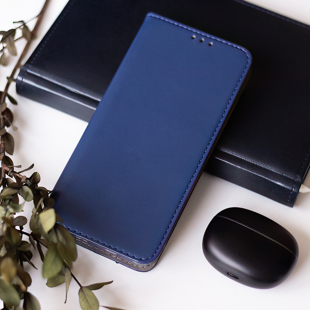 Husa tip carte compatibila cu Xiaomi Redmi A3, GEO Flip Book, inchidere magnetica, buzunar card, premium stand, Albastru Inchis