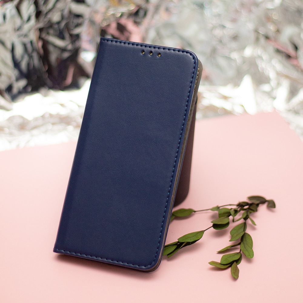Husa tip carte compatibila cu Xiaomi Redmi A3, GEO Flip Book, inchidere magnetica, buzunar card, premium stand, Albastru Inchis