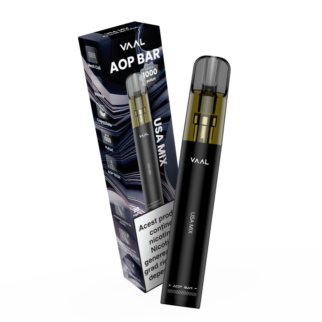 Kit Tigara Electronica VAAL AOP Bar 1000 pufuri 20mg - USA Mix - eMAG.ro
