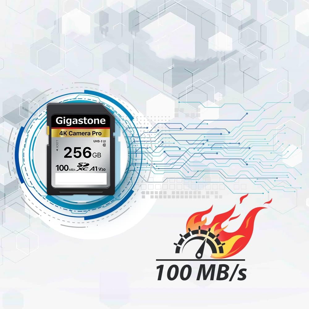 100mb Camera Card de memorie Gigastone SDXC 4K Camera Pro, 256GB, 100MB/s, UHS-I U3 ...