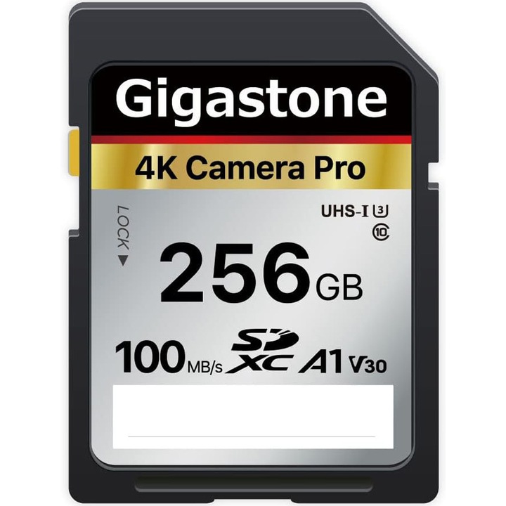 Card de memorie Gigastone SDXC 4K Camera Pro, 256GB, 100MB/s, UHS-I U3, A1, Class 10