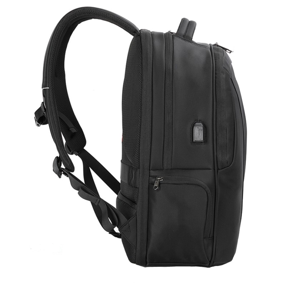 Rucsac laptop 17", smart casual pentru calatorii, expandabil, cu cifru TSA antifurt si port USB, Tigernu, 33x15x48 cm, Negru