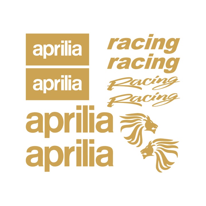 Set 10 stickere aprilia, 15cm x 15cm, gold