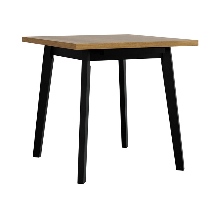 Masa Harry 80 x 80/110 I L, MIRJAN 24, stejar grandson / negru