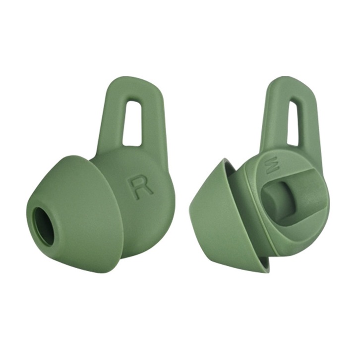 Set dopuri silicon PadForce Compatibil cu Huawei FreelacePro Bluetooth, Anti-alunecare, Anti-pierdere, Fixare precisa in ureche, Suport sustinere, pentru sport - Verde, M