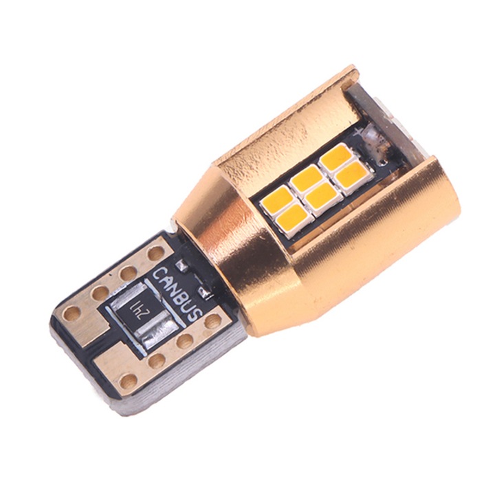 Bec led t10 w5w gold 18 Smd Galben