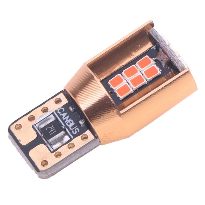Bec led t10 w5w gold 18 Smd rosu