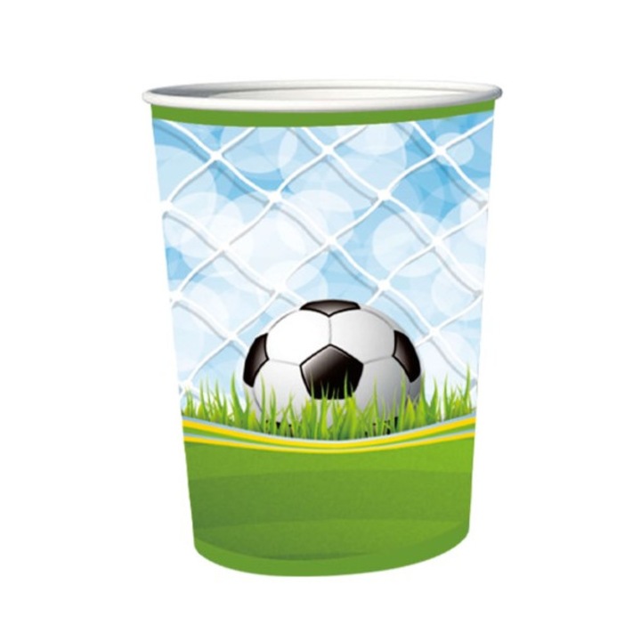 Set 8 pahare fotbal plasa 235 ml