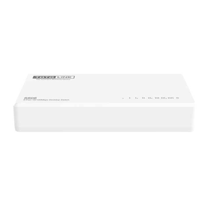 Switch Totolink S808-V5,8 x RJ45 100Mbps, asztali, 5V, 0,6A, fehér