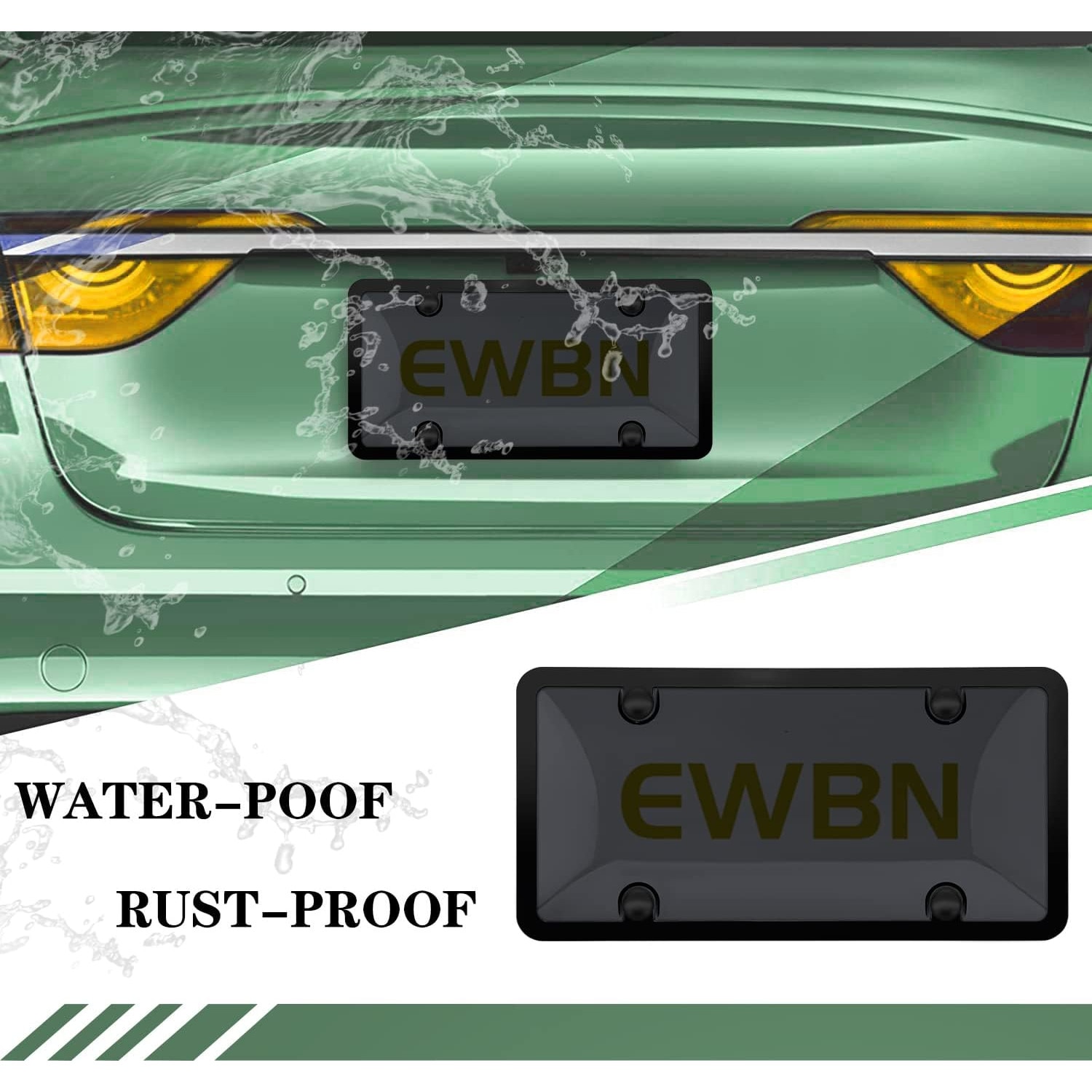 Set rame de placute de inmatriculare, Plastic, Negru - eMAG.ro