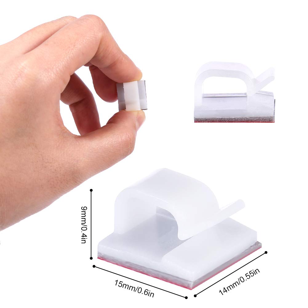 Комплект скоби за кабели, 20 броя, Самозалепващи, Бял - eMAG.bg