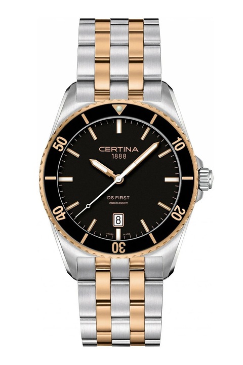 Certina, Автоматичен часовник от неръждаема стомана, Rose Gold, Сребрист