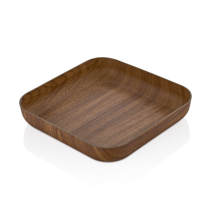 Bol de salata Chef Evelin cu efect de lemn (28x5,5 cm)