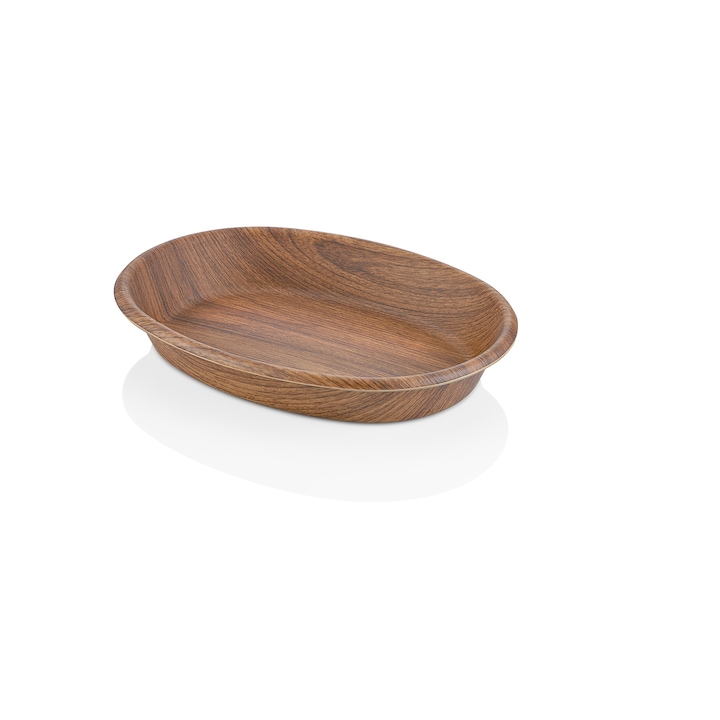 Cos oval Evelin cu efect de lemn XL (23x31x5cm)