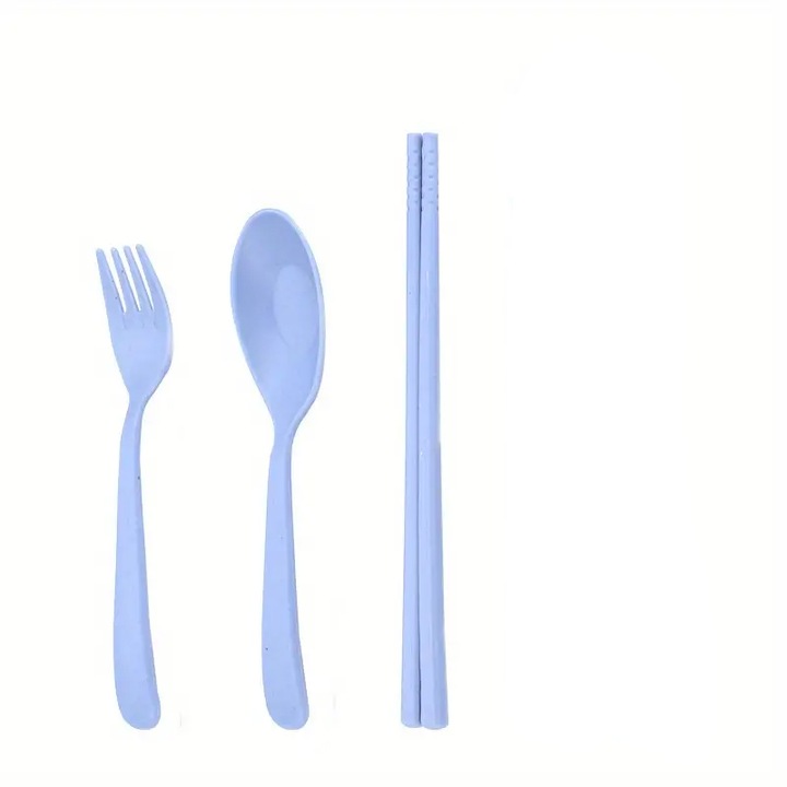 Gyhhxlh Evőeszköz készlet, evőpálcikával, 18 cm, Kék