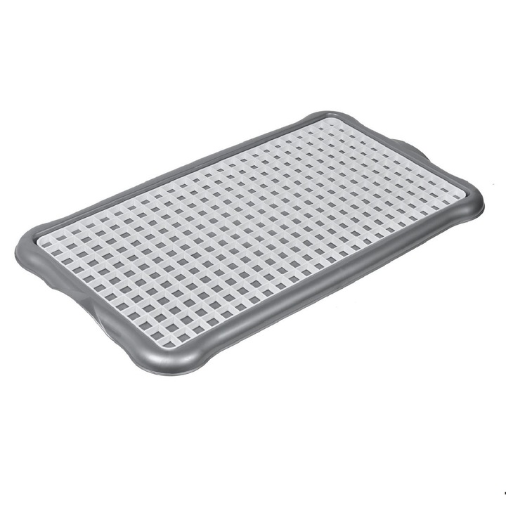 Pohárszárító, Műanyag, 41x21x1,5cm, Szürke