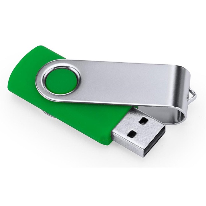 Stick USB 32GB cu carcasa metalica - memorie portabila si rezistenta - Verde