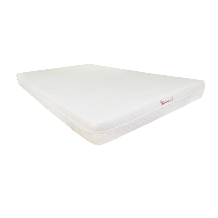 Saltea confortabila IRINA, DEKORATEX, Model N2538+ vatelin, 160 x 200 x 17 Cm, cu husa detasabila, culoare alb, fermitate moale