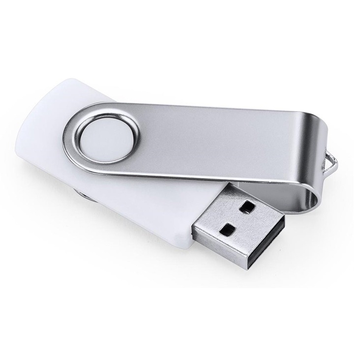Stick USB 32GB cu carcasa metalica - memorie portabila si rezistenta - Alb