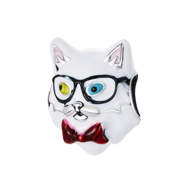 Talisman din argint white cool cat