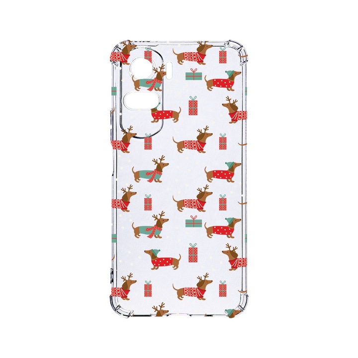 BestCase Strapabíró Anti Shock 1.5mm Telefontok, Honor 90 Lite, Dachshund Christmas, Kamera védő, Military Grade Drop Protection, AS 871