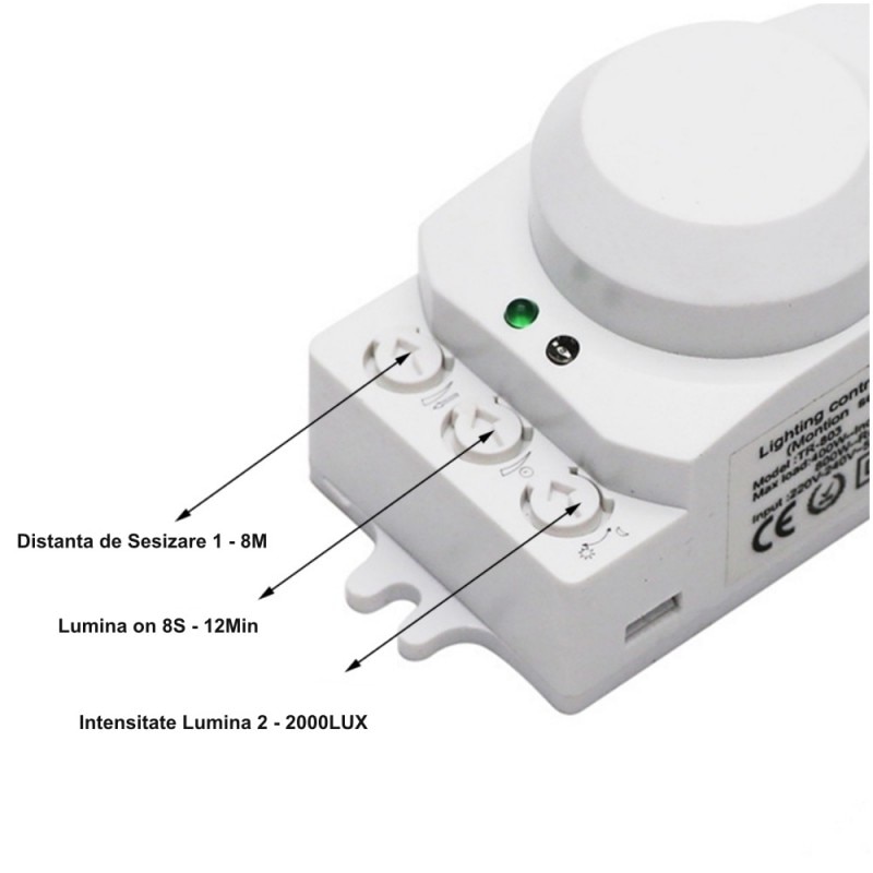 Senzor de Miscare cu Microunde 360˚ - 1200W - eMAG.ro