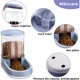 Dispenser de apa si mancare Fish & Paws ® pentru caini si pisici, 2 in 1 responsabil pentru distribuirea hranei si apei animalului tau de companie, cu capacitate mare si dozare precisa, nontoxic, usor de curatat, 3.8L, Set, Gri
