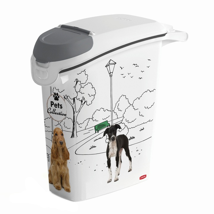 Recipient stocare mancare, pentru animale, Curver PetLife, 10 kg/ 23 L