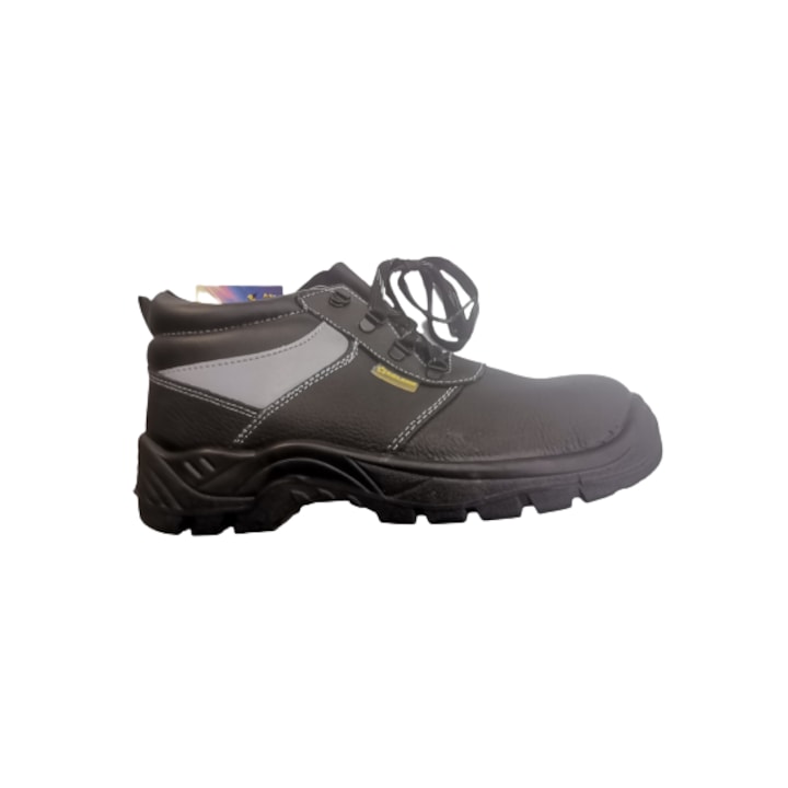 Предпазни обувки с метален купол, черни, естествена кожа, номер 41-44, със защита на подметката