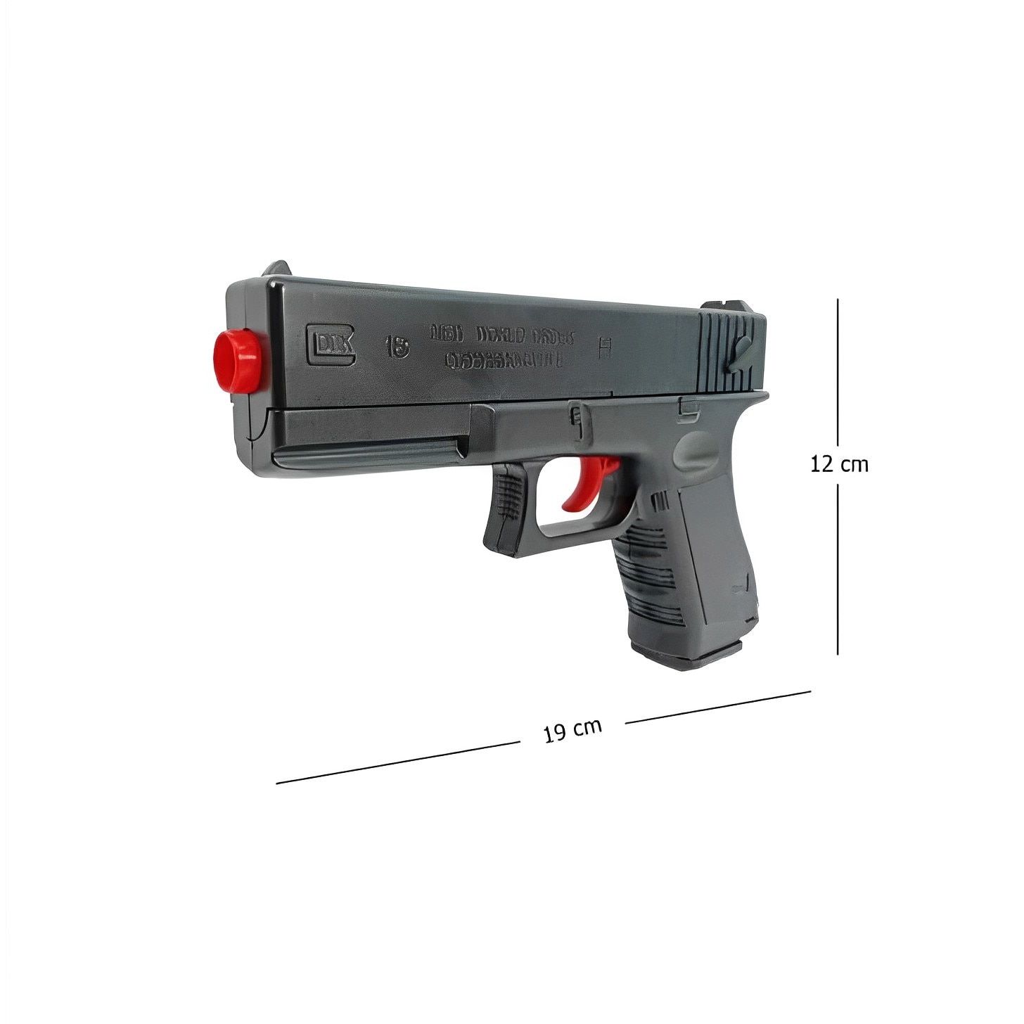 Пистолет играчка, 4 в 1, дунапренов куршум, гумен куршум, сачма, мишена за  стрелба, черен, 19 см 