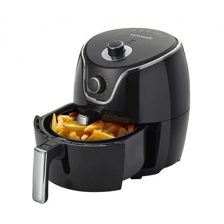 Friteuza fara ulei VYTRONIX 45QCF, Putere 1400W, capacitate 4.5L, acoperire antiaderenta, semnal sonor, oprire automata