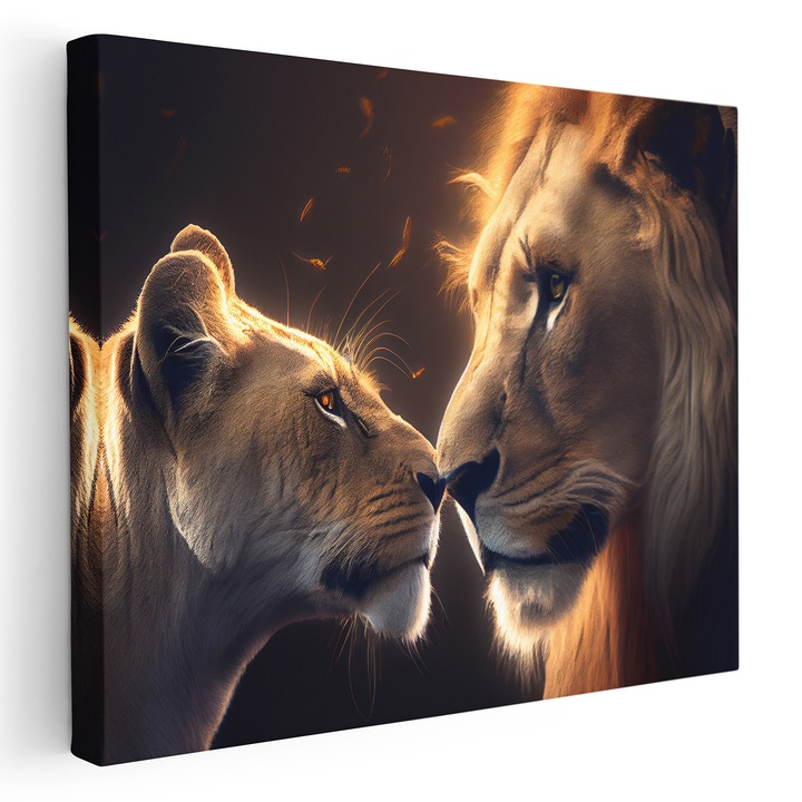 Tablou Canvas, Leu si Leoaica, 70x100 cm