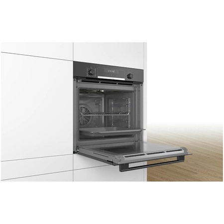 Cuptor incorporabil Bosch HBA578BB0, Electric, Multifunctional, 10 functii, 30 de programe automate, Grill, Autocuratare pirolitica, 71 L, Clasa A, Negru